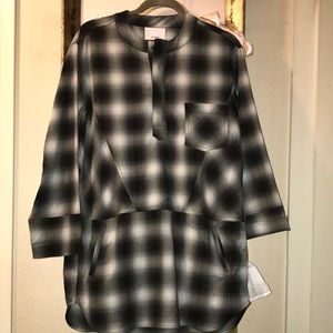 Plaid Oversized Tunic Top